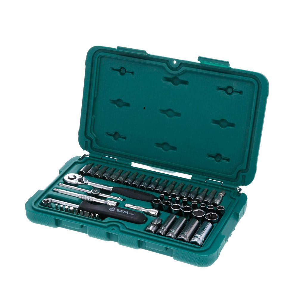 Juego Copas Sata 4 A 14 Mm Cuadrante 1/4 52 Piezas ST09002SJ