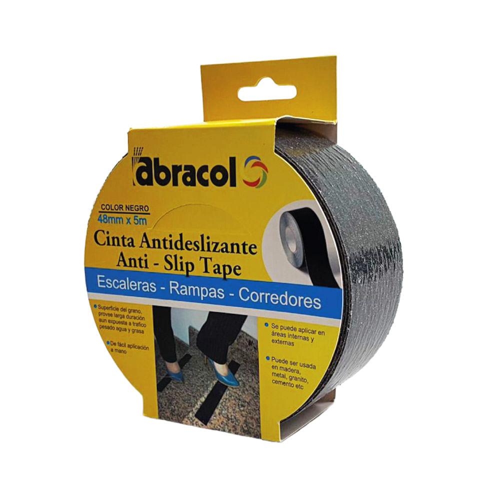 Cinta Antideslizante Abracol 2" X 5Mt Negra