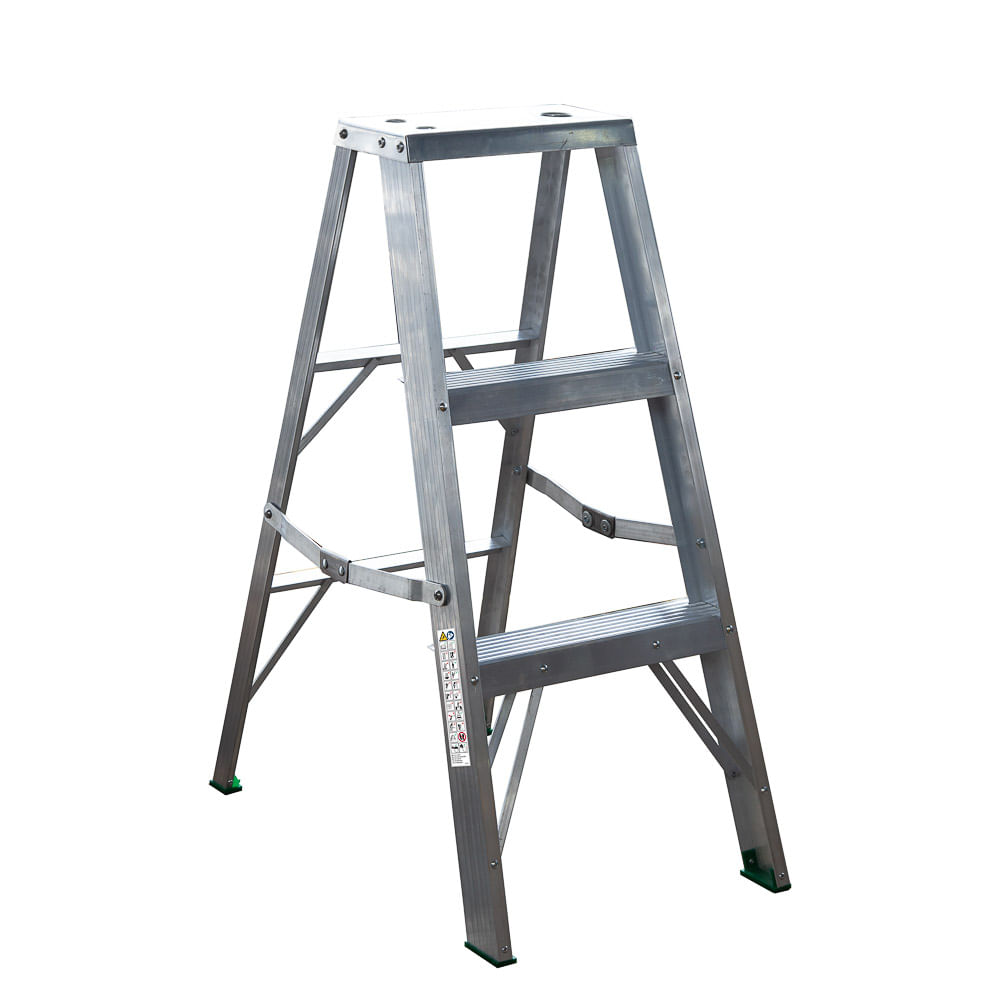 Escalera tijera en aluminio 3 peldaños 90 cm Overhaulin