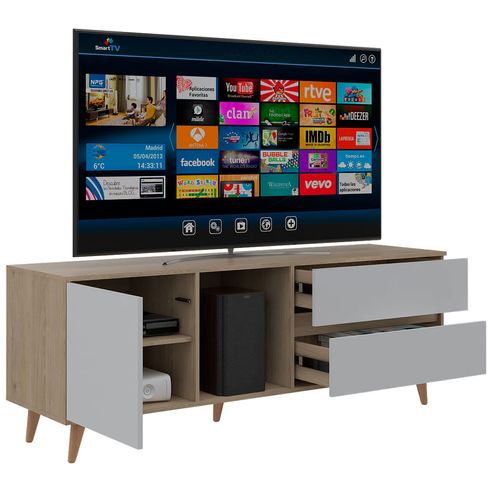 Rack para Tv Acacia Rovere-Blanco