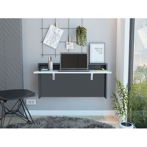 Escritorio The Wall Plomo+Blanco