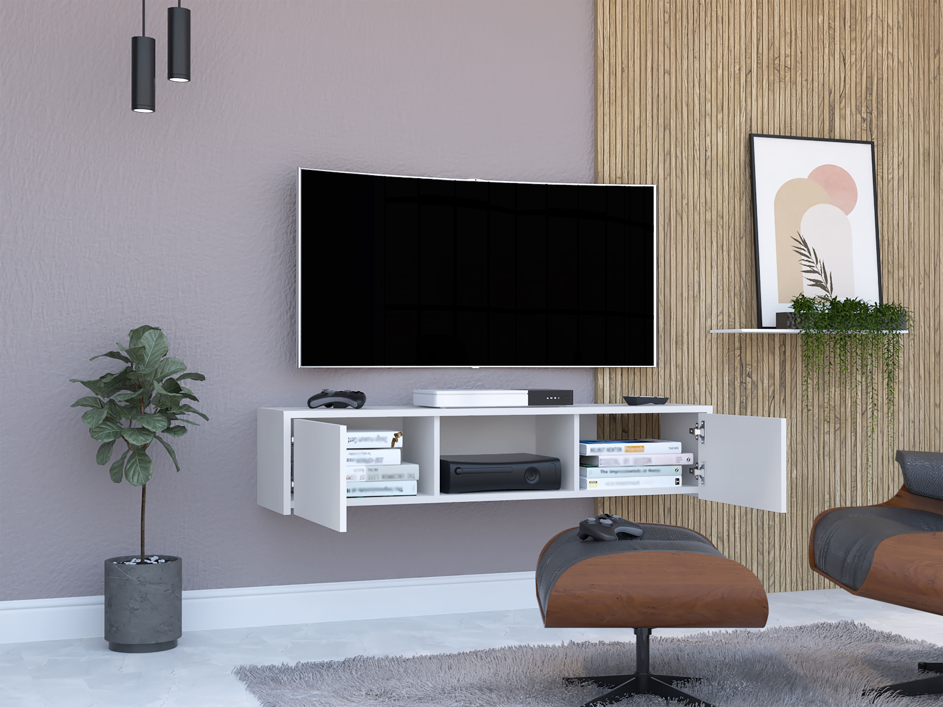 Repisa de TV Glen 125 RTA Blanco