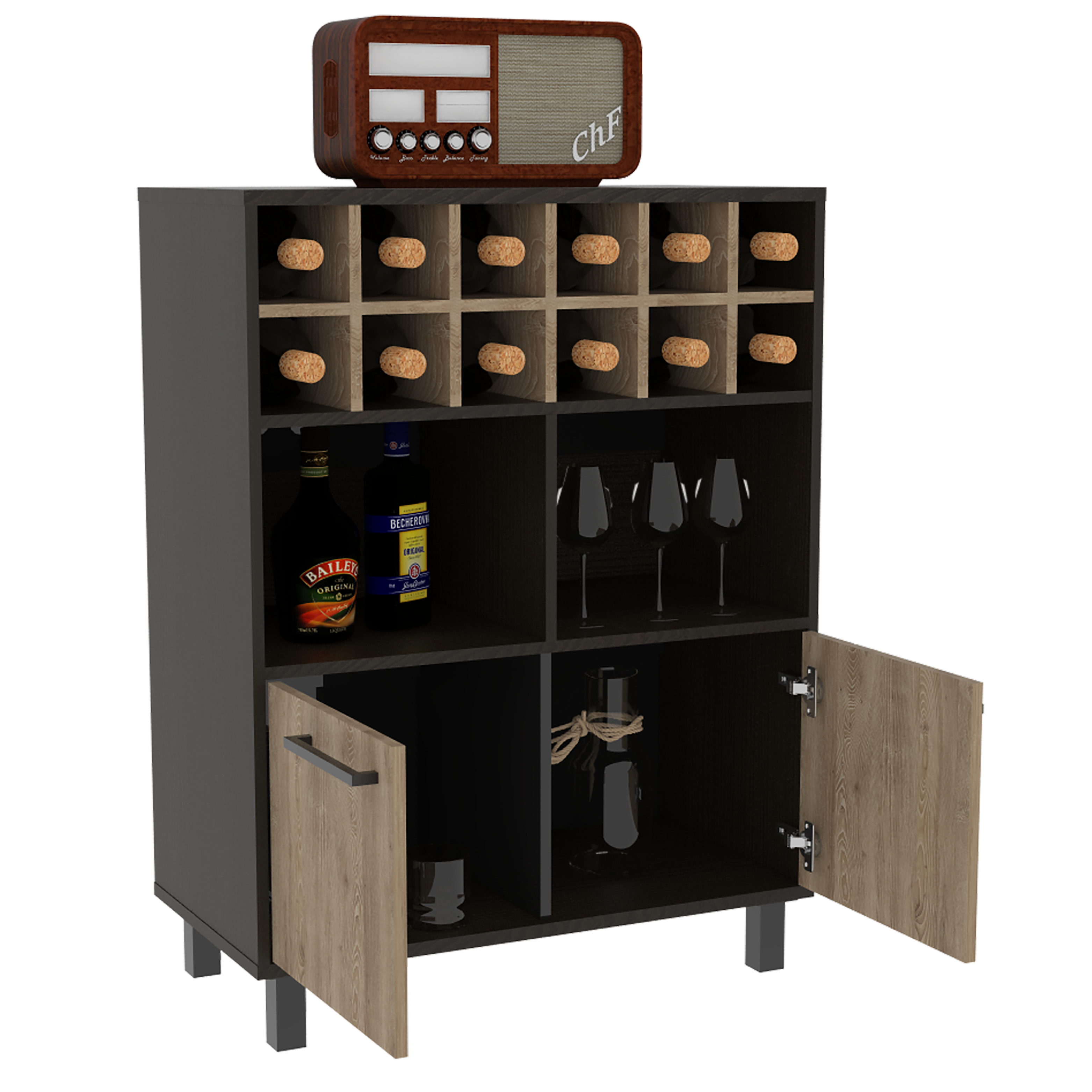 Mueble Bar Kaia RTA Wengue + Miel