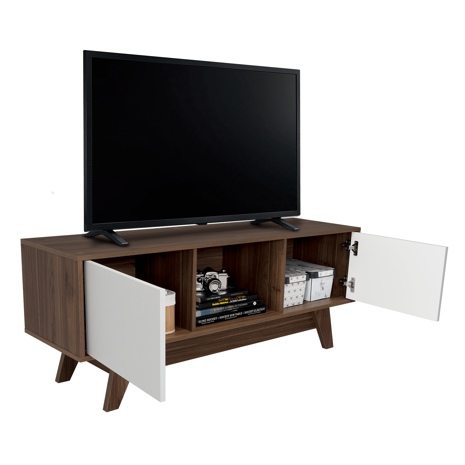 Rack para TV 55'' Romero Finlandek Gales Blanco