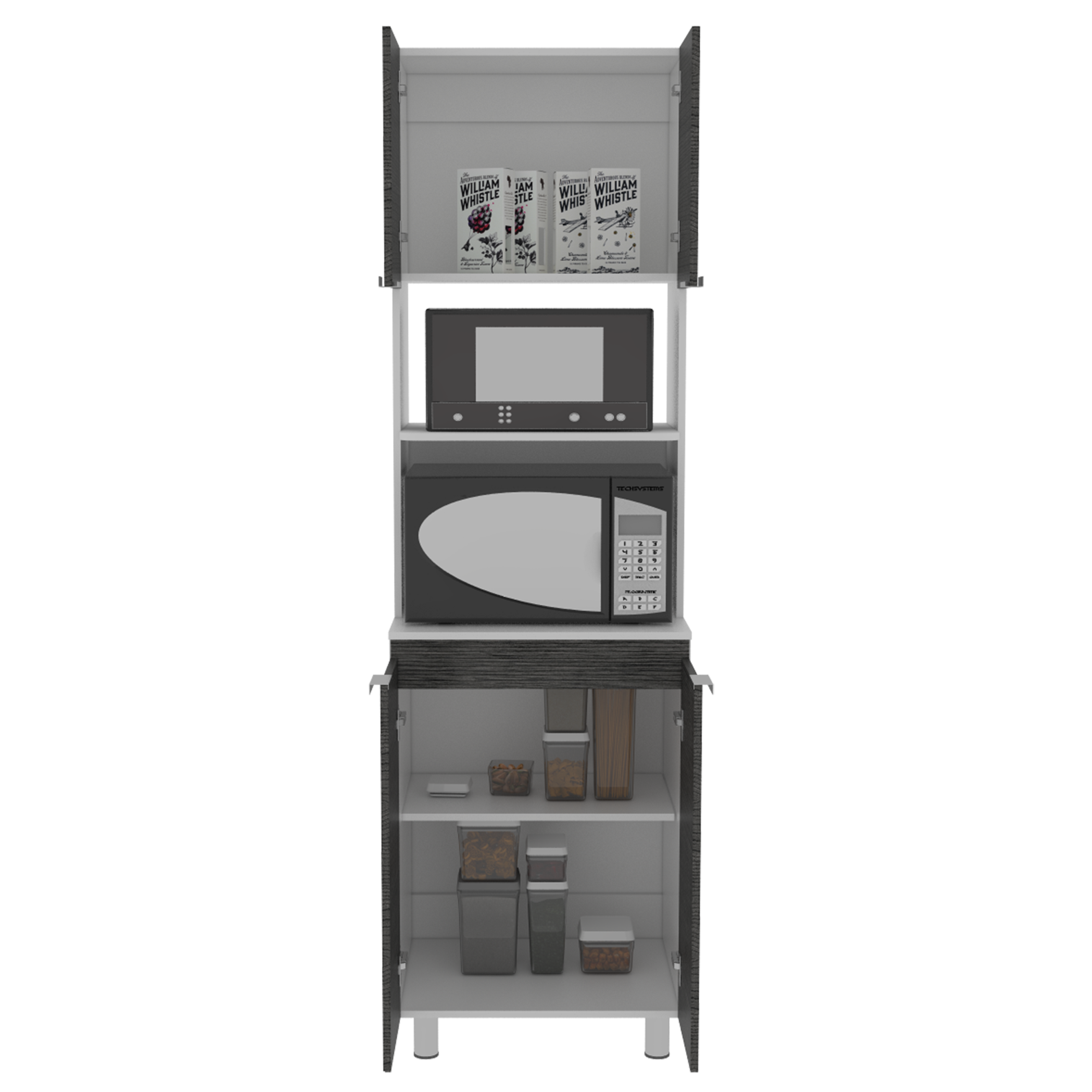 Mueble Microondas Fendi RTA Blanco + Roble Gris