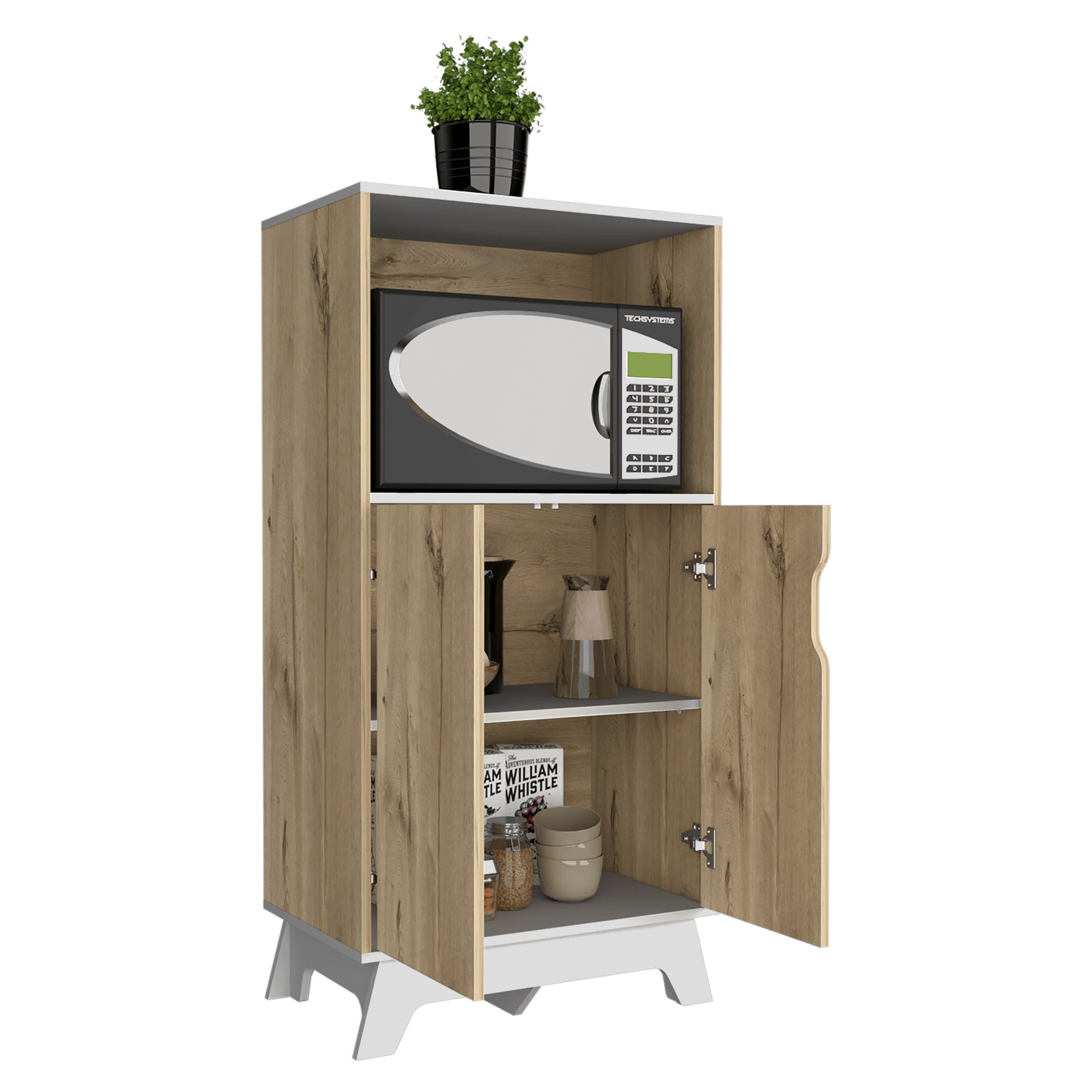 Mueble Microondas Bajo Bicolor 130X65 RTA Duna Blanco