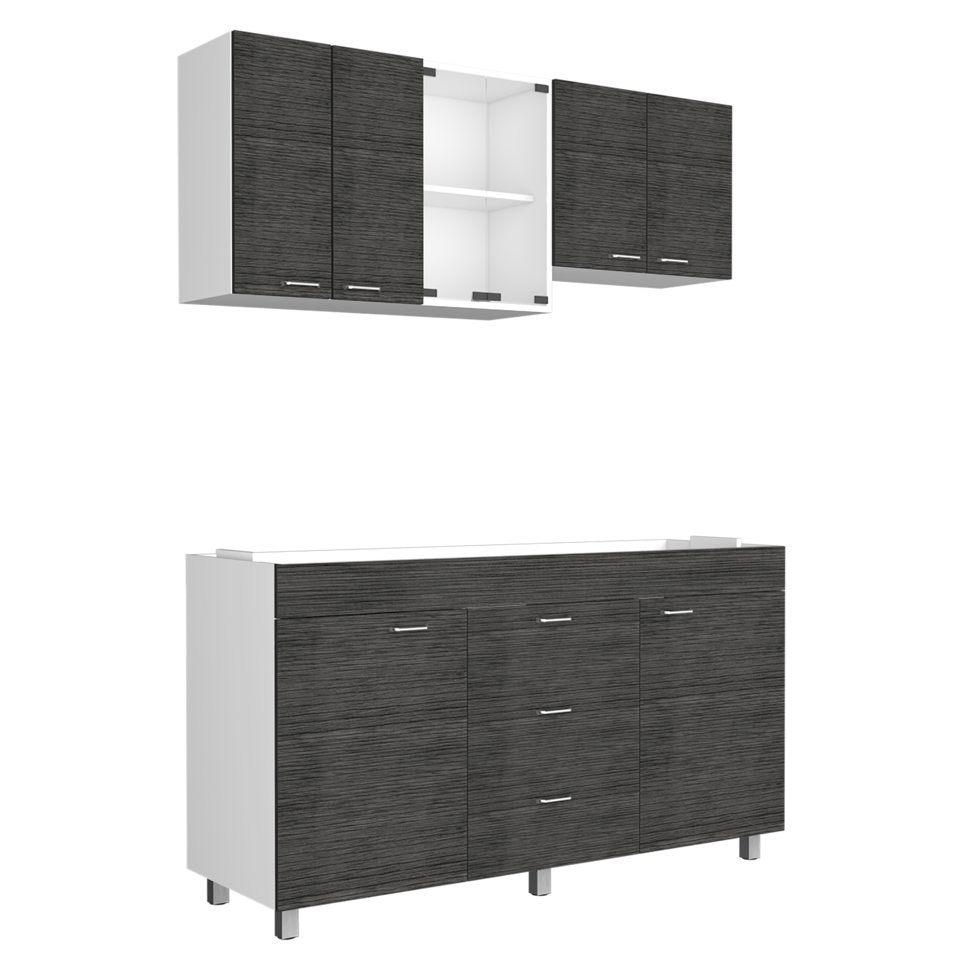 Cocina 150 Lumina RTA Blanco + Roble Gris