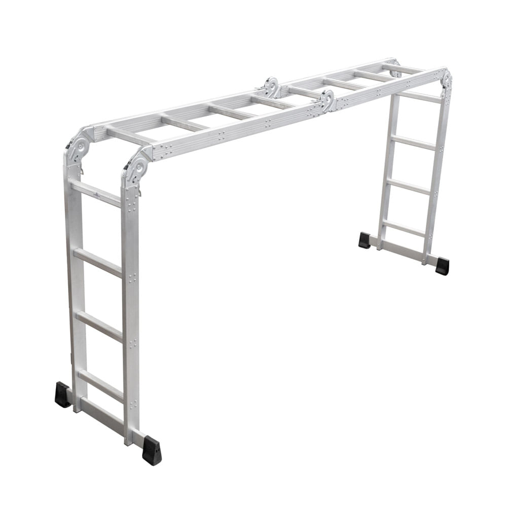 Escalera Aluminio Multiusos 16 Peldaños 4.45 Mts 150 Kg Escalar