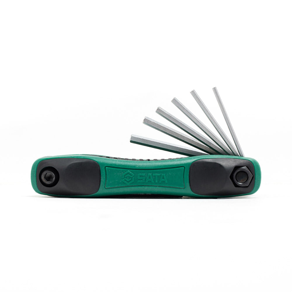 Juego Llaves Hexagona Sata 5/32" 1/4" Plegadiza 9 Piezas ST09122SJ
