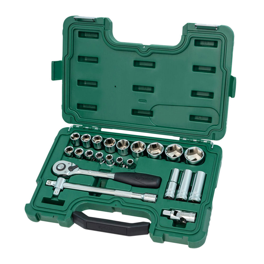 Juego Copas Sata 10 a 34 Mm Cuadrante 1/2" - 23 Piezas 6 Puntas ST09005SJ