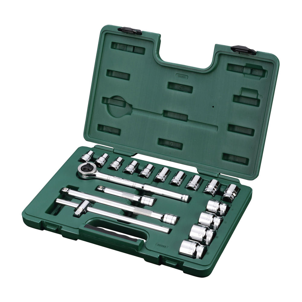 Juego Copas Sata 10-32mm Cuadrante 1/2" 18 Piezas 12 Puntas ST09203SJ(1)