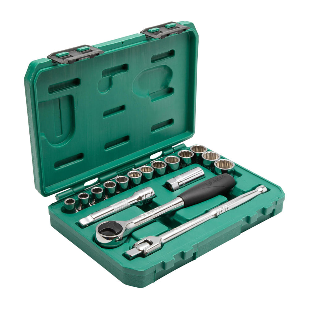 Juego Copas Sata 10-22 Mm Cuadrante 1/2" 17 Piezas 12 Puntas ST09086SJ