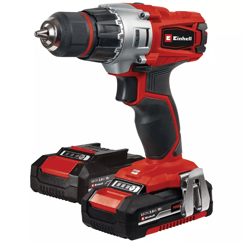 Taladro De Rotación 3/8" Inalámbrico 18V Incluye 2 Baterías 2.0Ah, Cargador Einhell TE-CD 18 Li (2x2,0Ah) Kit