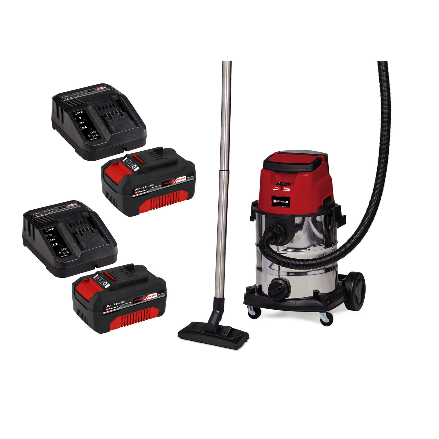 Aspiradora 25 Lseco - Húmedo Inalámbrica 36V Incluye 2 Baterías 4.0 Ah Y 2 Cargadores Einhell TE-VC 36/25 Li S KIT X 2