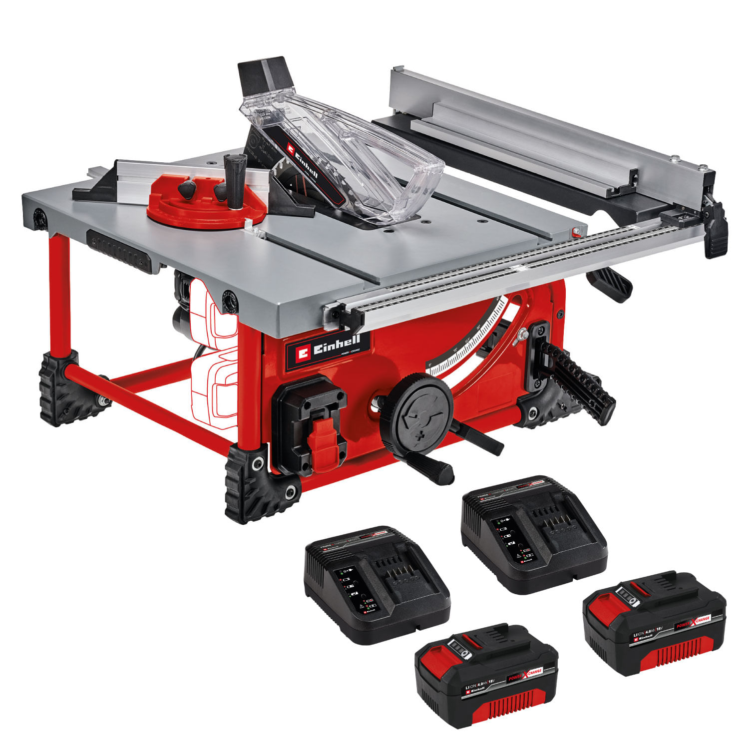 Sierra De Mesa 10" Inalámbrica 36 V 3800 Rpm Incluye 2 Baterías 4.0 Ah Y 2 Cargadores Einhell TE-TS 36/210 Li KIT X 2