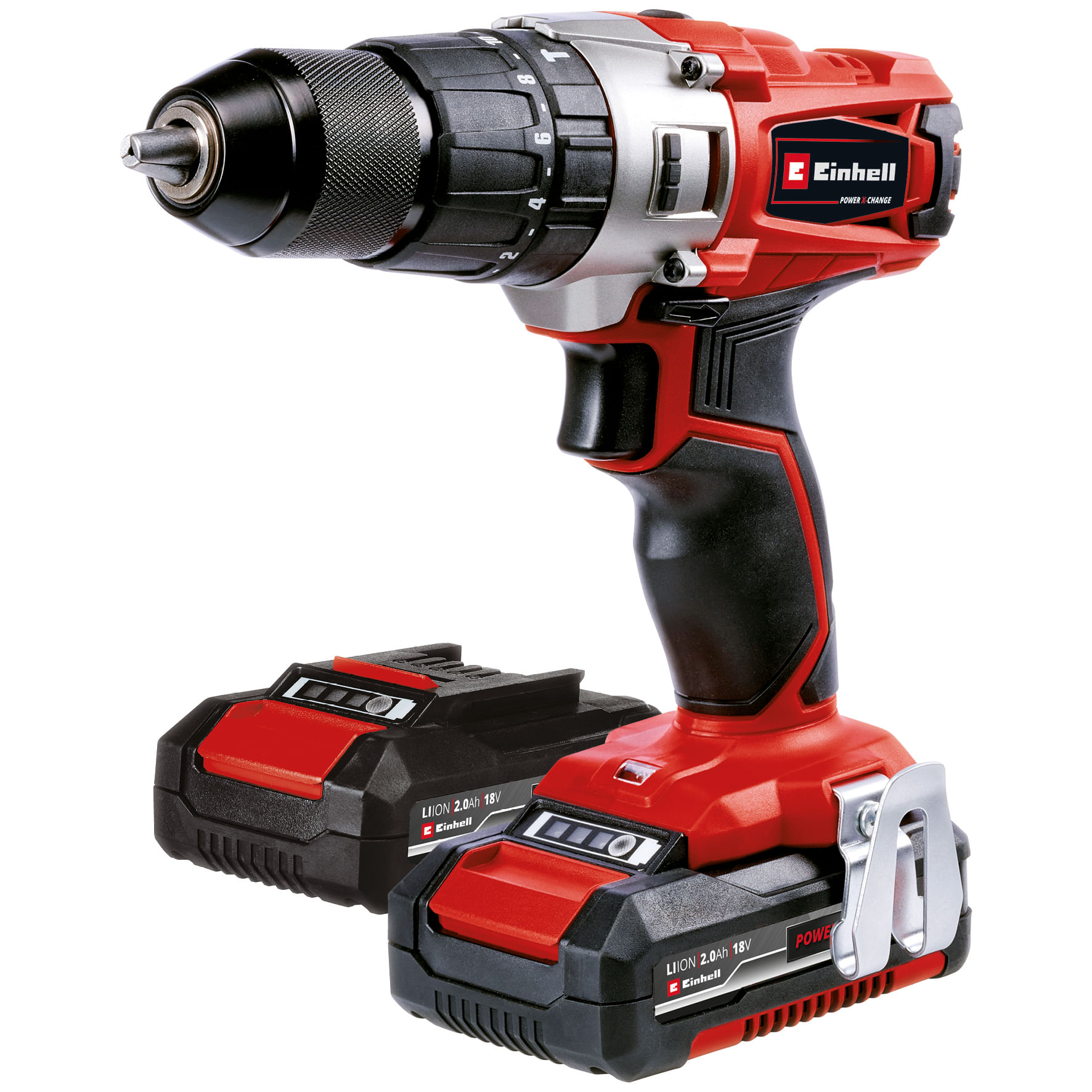Taladro Percutor 1/2 Inalámbrico 18 V 44 Nm Incluye 2 Baterías1.5 Ah Cargador Y Einhell TE-CD 18-2 Li-i KIT