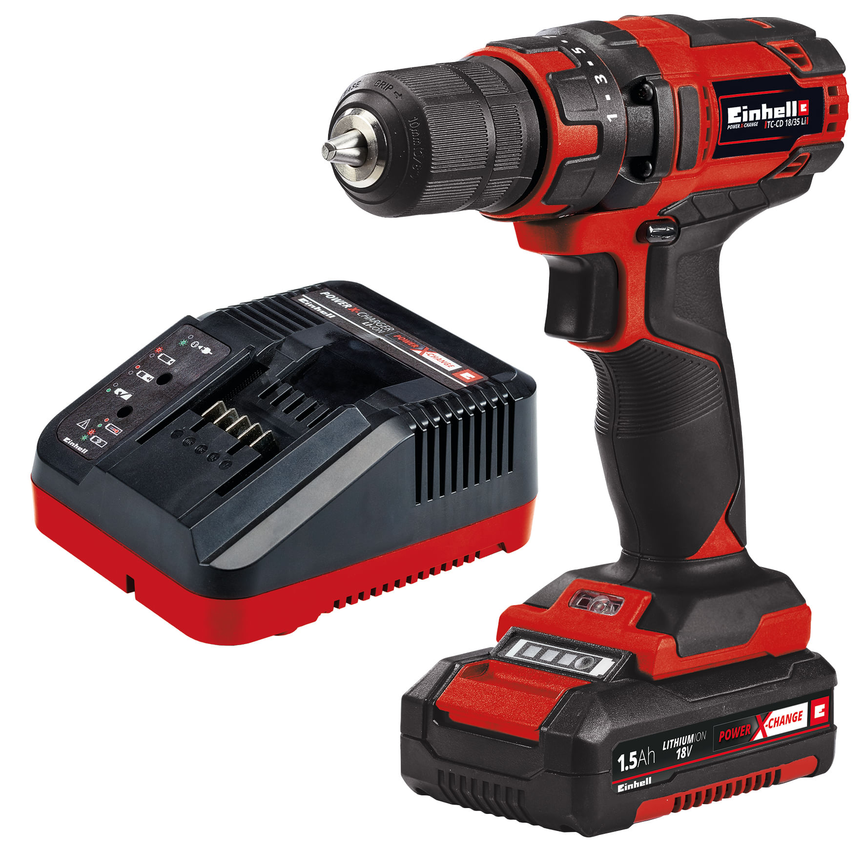 Taladro De Rotación 3/8" Inalámbrico 18V 35Nm Incluye 1 Batería 1.5 Ah, Cargador Y Einhell TC-CD 18/35 Li (1x1,5Ah) Kit