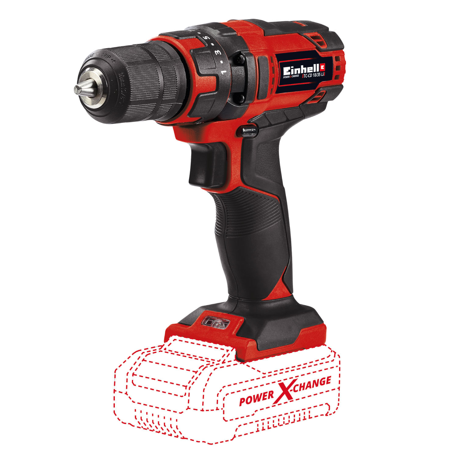 Taladro De Rotación 3/8" Inalámbrico 18 V 35 Nm Incluye 1 Batería 2.5 Ah Y Cargador Einhell TC-CD 18/35 Li - Kit