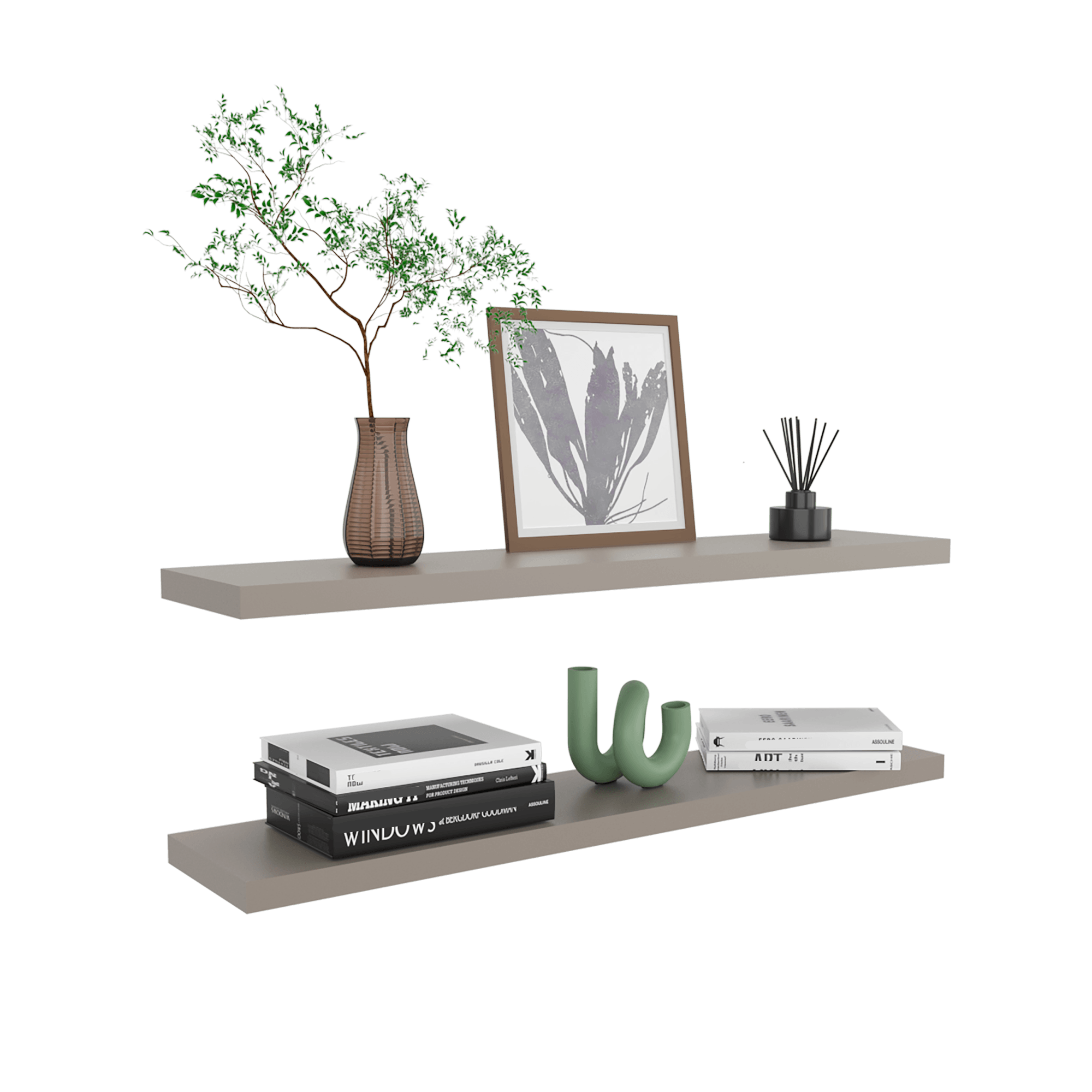 Repisa Flotante 3X120X25 RTA Taupe X2un ZF