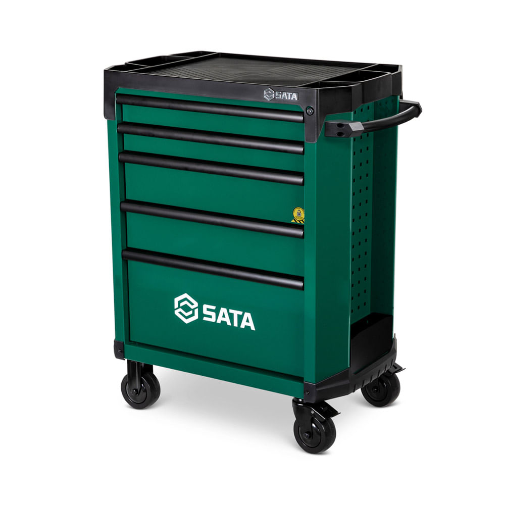 Carro De Herramientas Tipo Gabinete Sata 5 Gavetas 94X47X99 Cm Verde St95112G