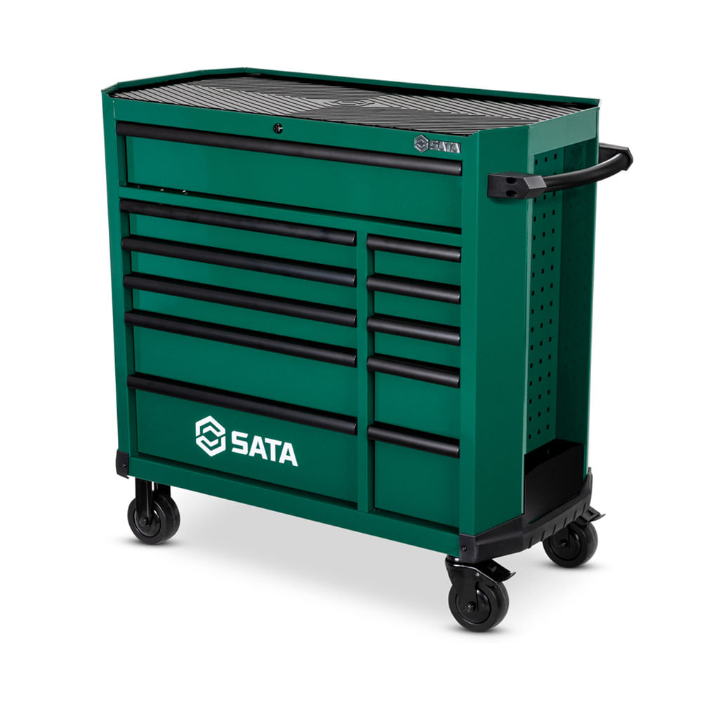 Carro De Herramientas Tipo Gabinete Sata 11 Gavetas 1.19X47X99 Cms Verde ST95114G