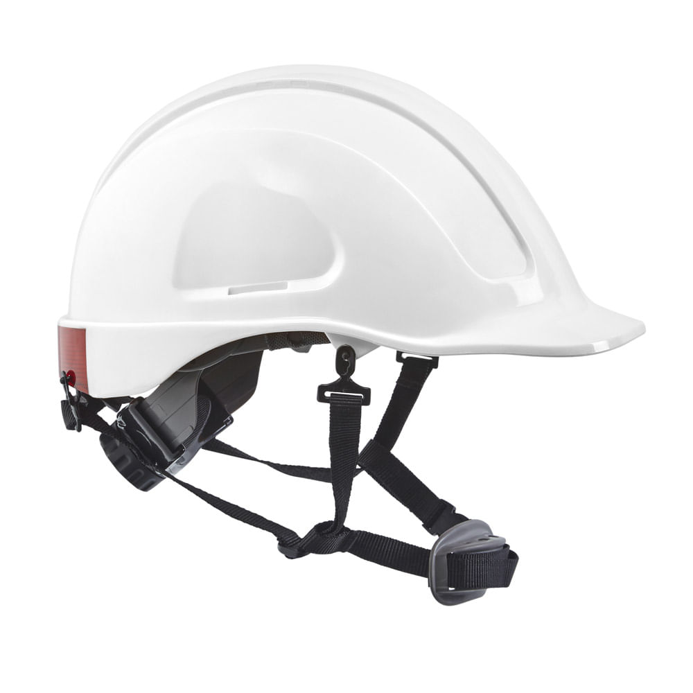 Casco Dieléctrico Blanco Mountain Tipo II Con Barbuquejo Steelpro