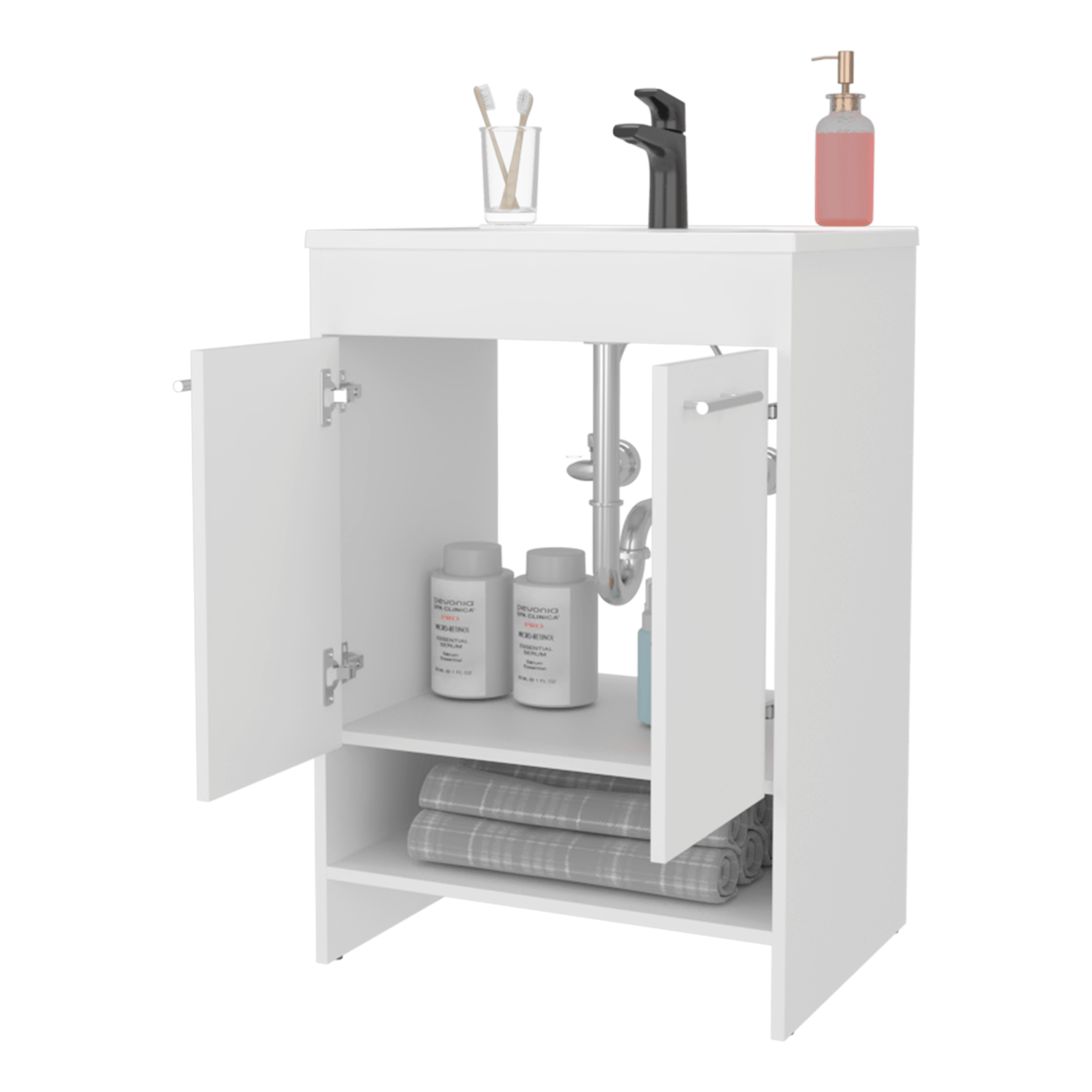 Mueble Lavamanos Lorenzo 60 a Piso 88X60X45 RTA Blanco ZF