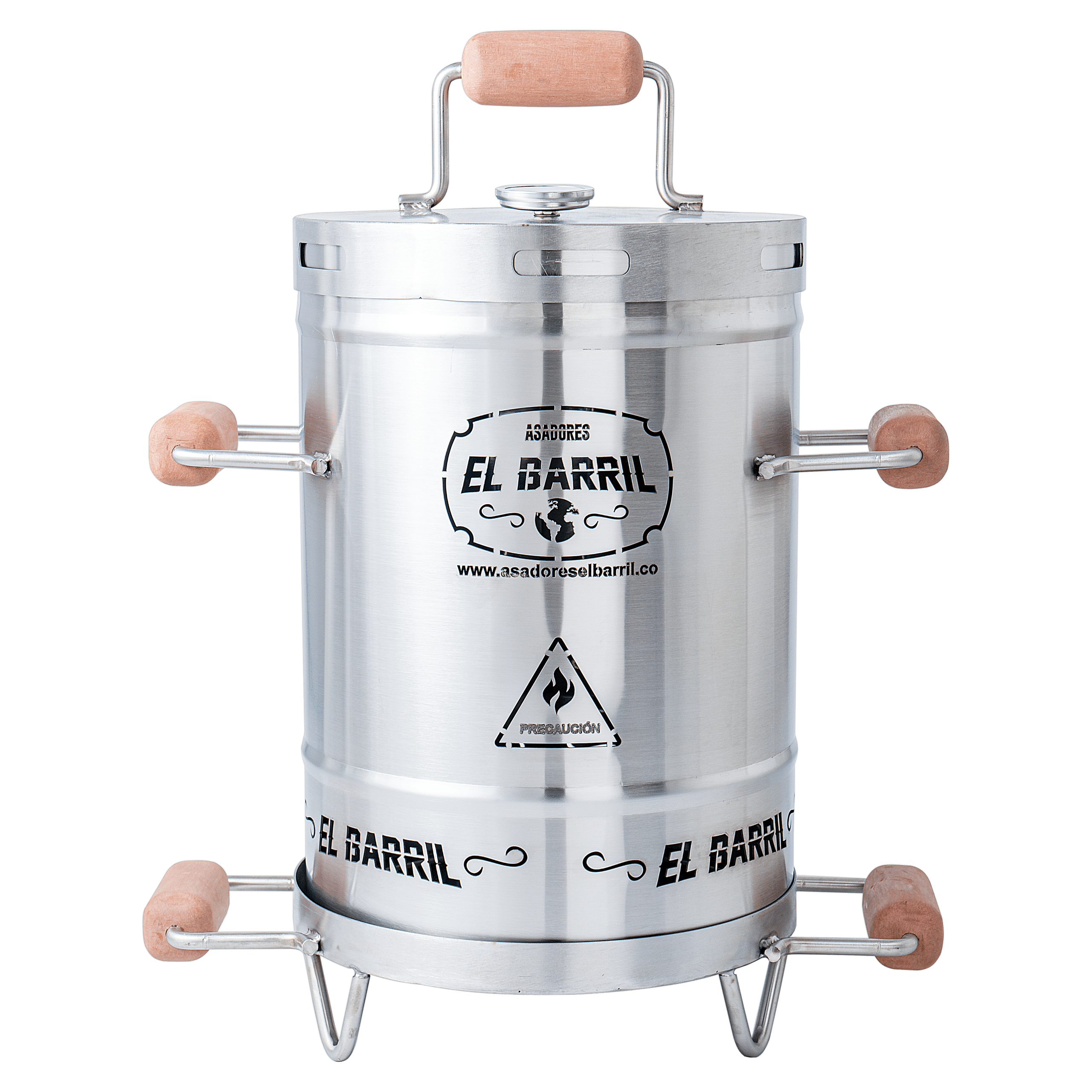 Barril Asador LÍNEA LITE Acero Inox. 430 Mini 10 Lbs acero 430 (Para 8 a 10 personas)