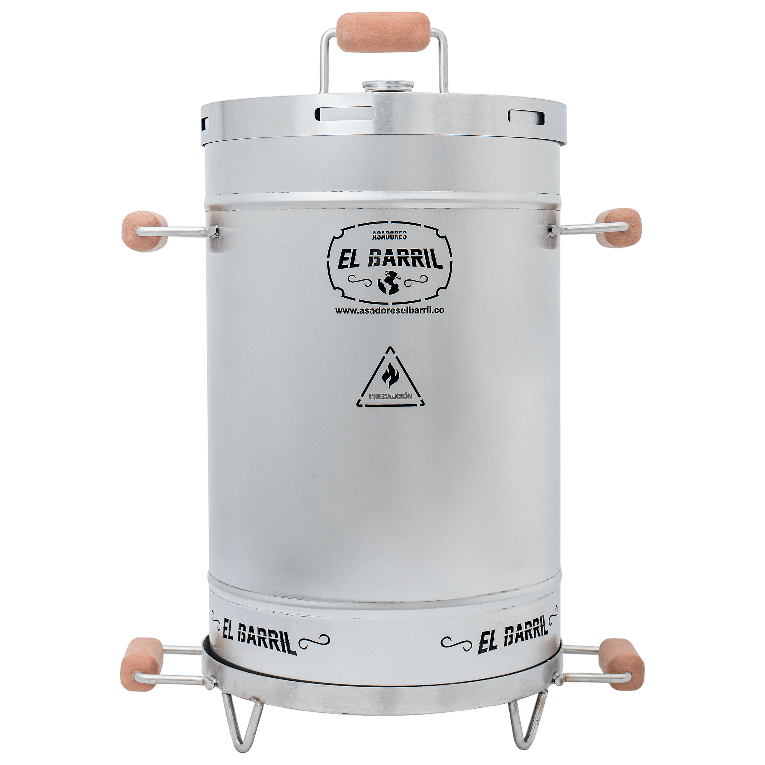 Barril Asador LÍNEA LITE Acero Inox. 430 Pequeño 30 Lbs (15 - 18 personas)