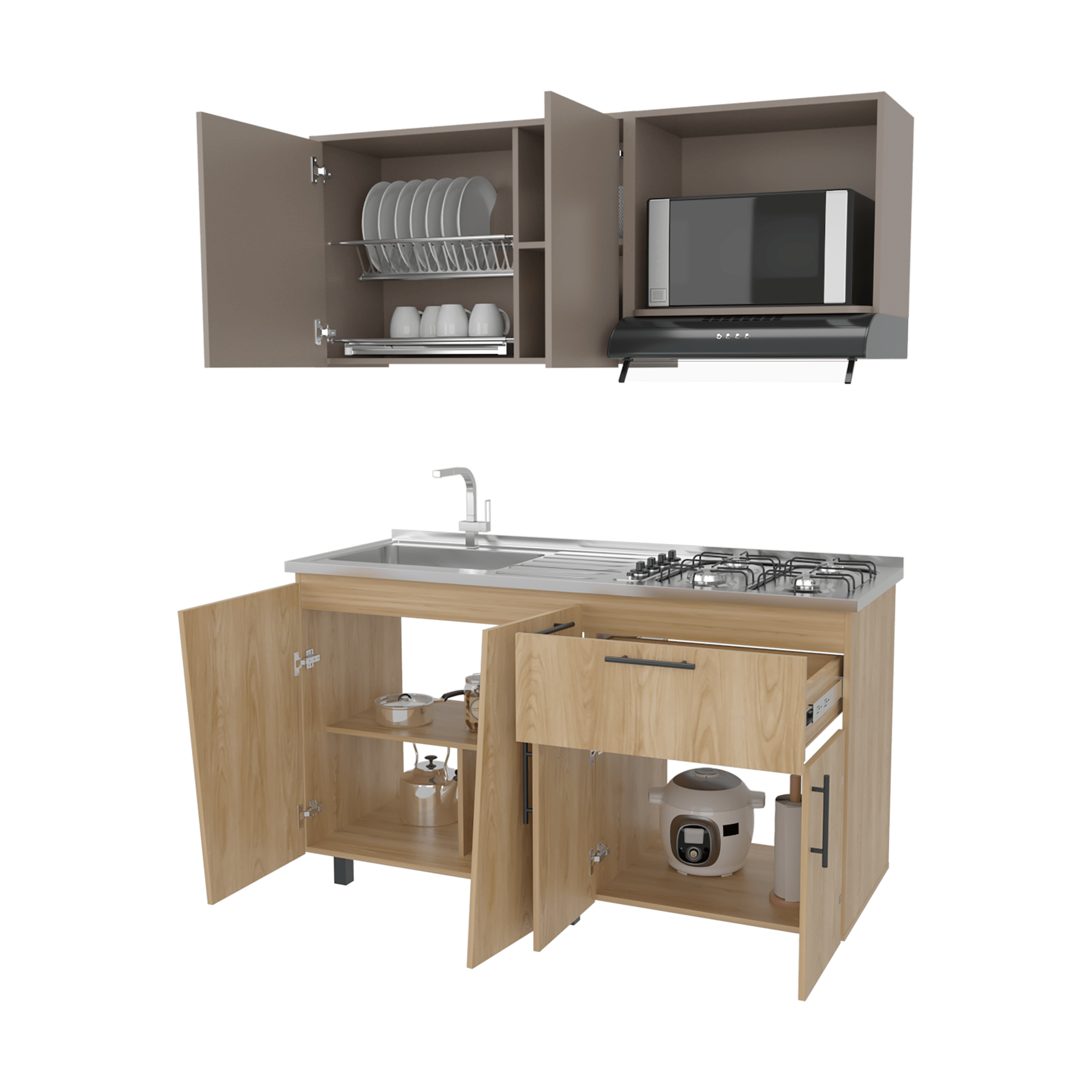 Cocina 150 Emilia Izq RTA Fresno Taupe