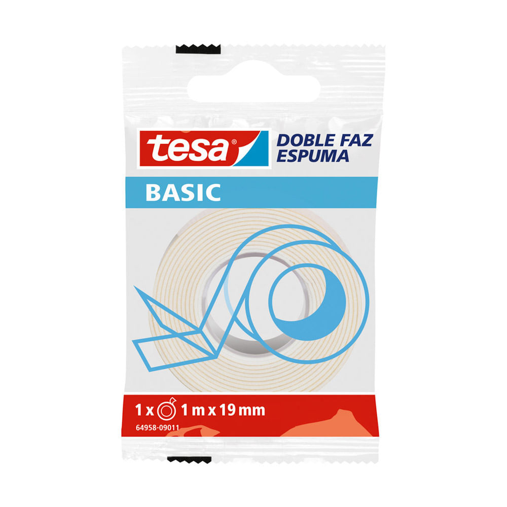 CINTA DOBLE FAZ -TESA- 3/4" BLANCA