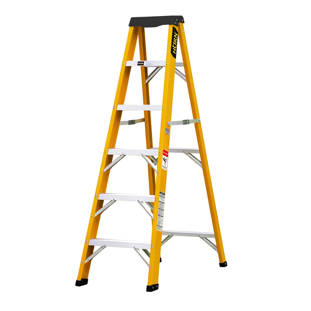 Escalera tijera fibra de vidrio 6 peldaños 1.8 mt Horn