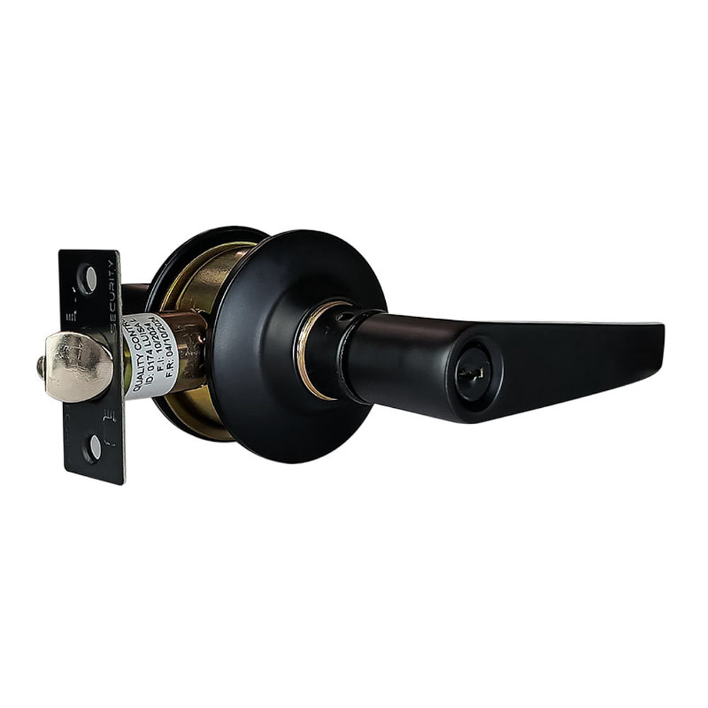 Chapa Manija Cilíndrica Aluminio Para Alcoba Negra KL903A