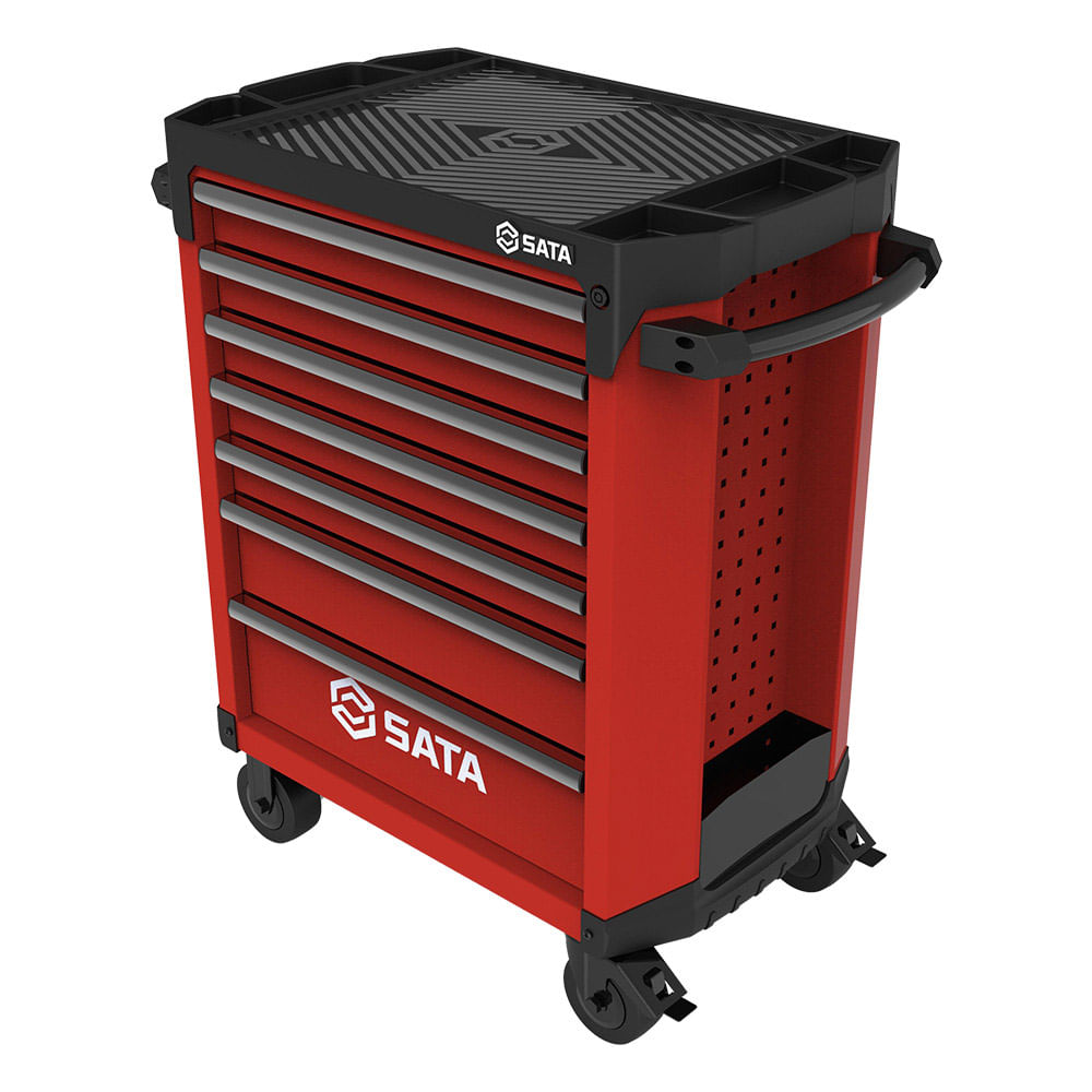 Carro Herramientas Tipo Gabinete 7 Gavetas 94X47X99 Cms Rojo Sata st95113G-R
