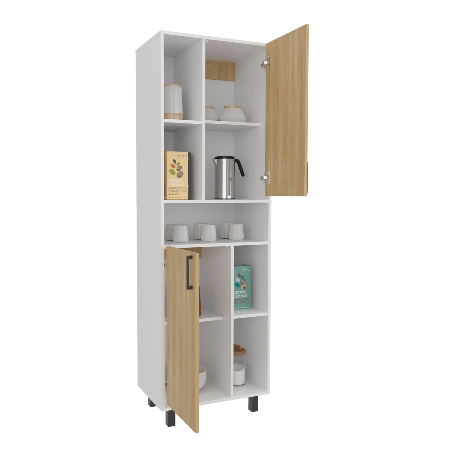 Mueble Alto Bryce 190X60X39 RTA Blanco Fresno