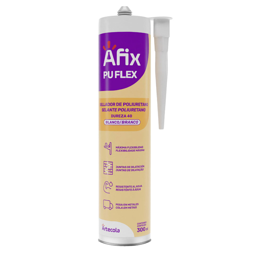 Sellador de Poliuretano Blanco Afix x 300 Ml