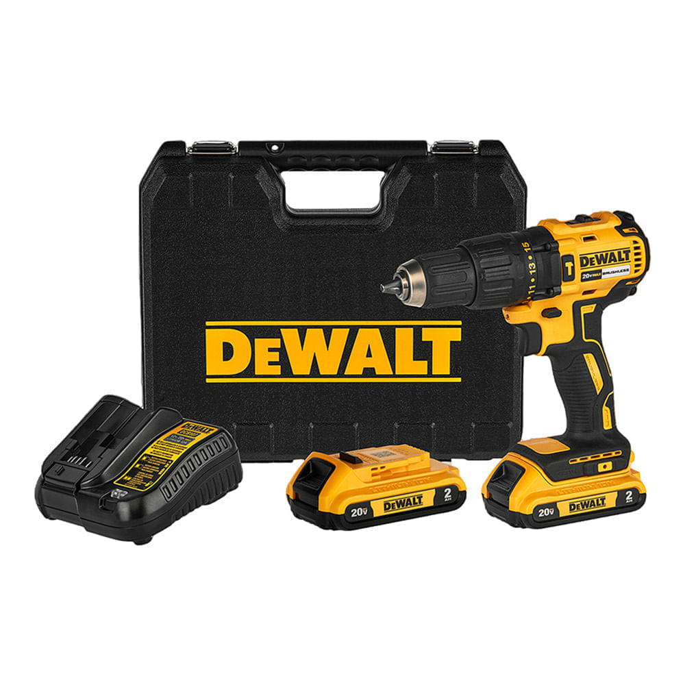 Kit de Taladro Percutor/Atornillador de 1/2" (13mm) Inalámbrico DCD7781D2 20V MAX Brushless + 2 Baterías Dewalt