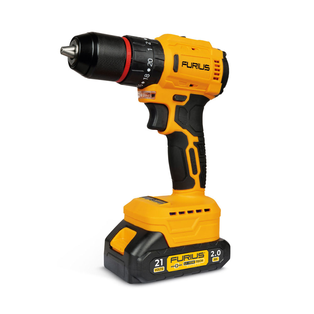 Taladro Percutor / Atornillador Inalámbrico 1/2" 21V Furius FBD2150K