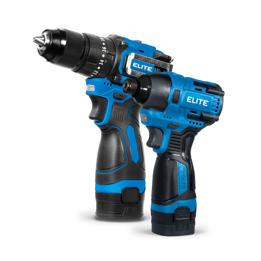 Kit Taladro Percutor 1/2" + Atornillador de Impacto 1/4" 16.8V Elite KITX161B