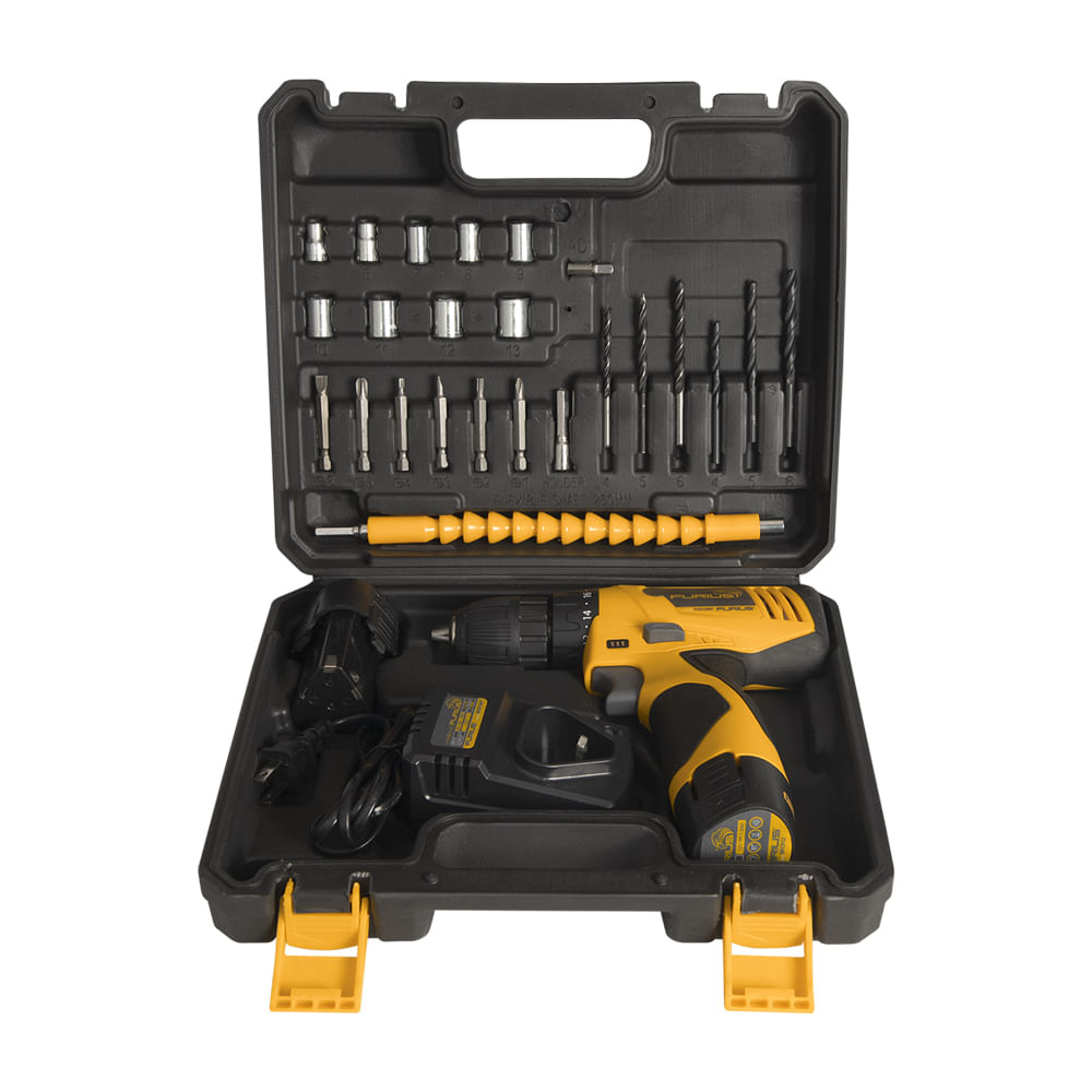 Taladro Inalámbrico 3/8 Pulg 12V 1350Rpm + 27 Accesorios Furius Fcd12Kit