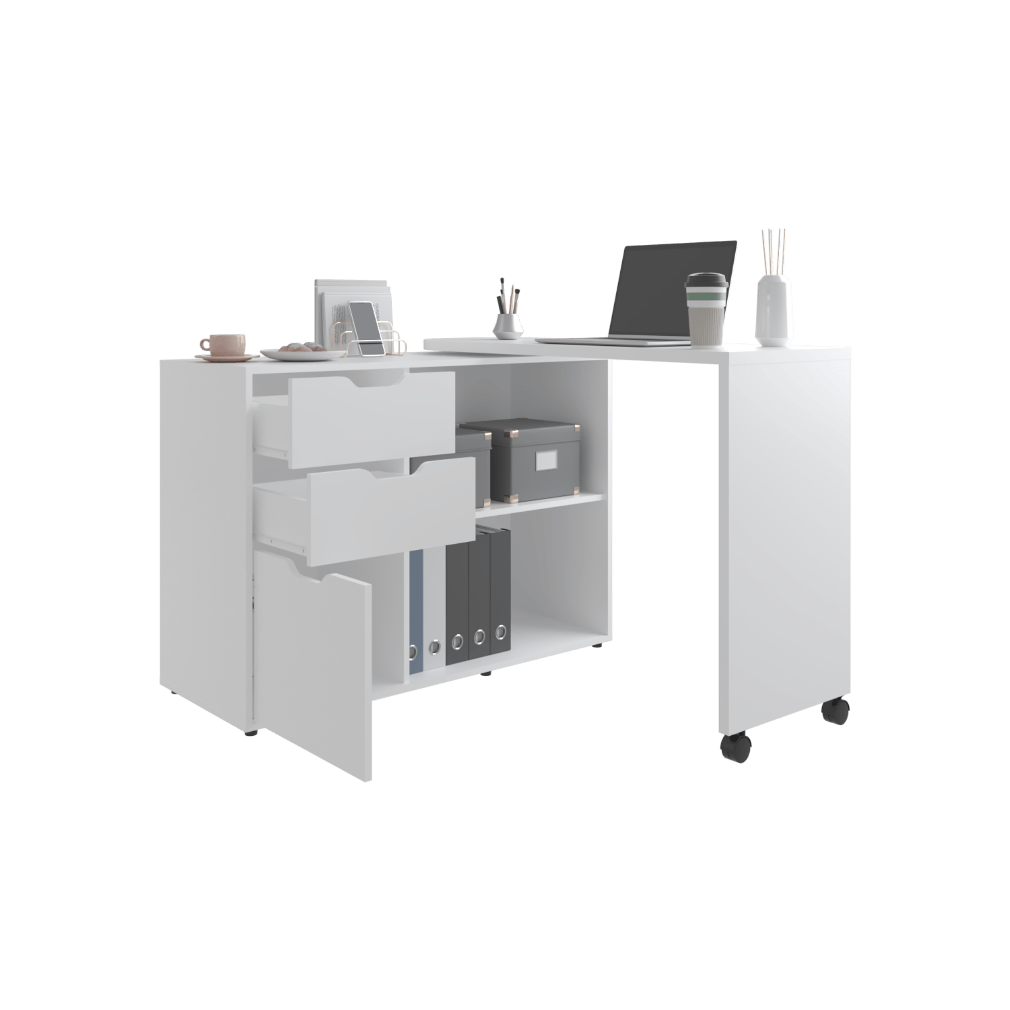 Escritorio Rotable Mova 80X112X41 RTA Blanco Mqz ZF