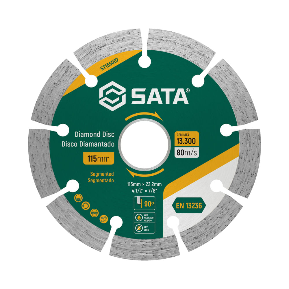 Disco Diamantado Segmentado 4.1/2" x 7/8" SATA ST155007