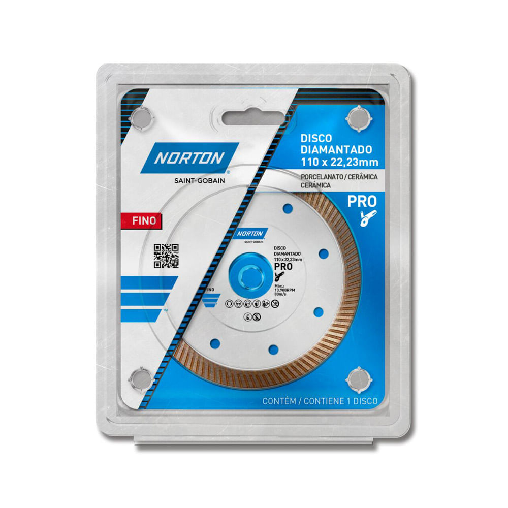 Disco diamantado fino turbo 4" Norton pro
