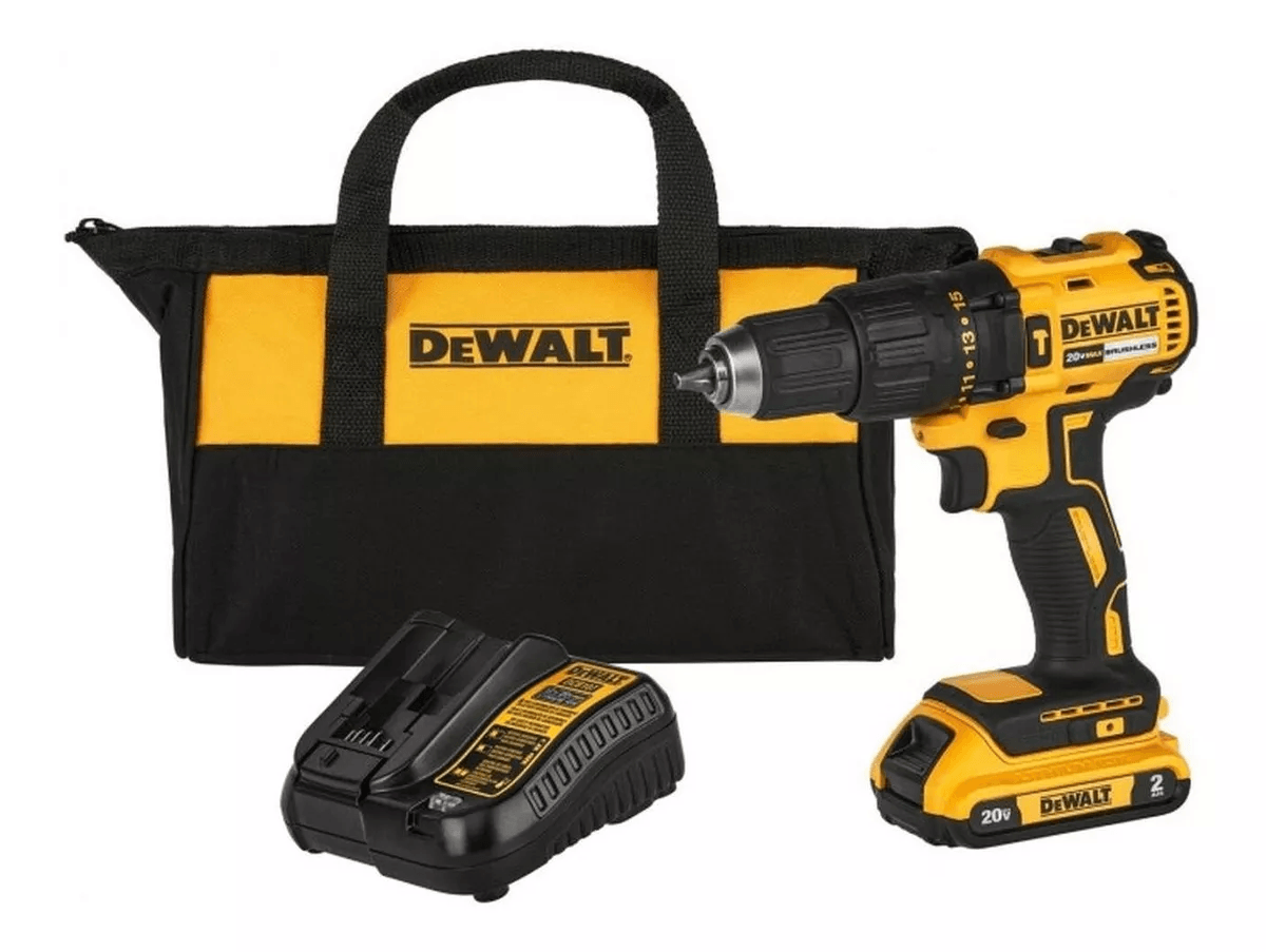 Kit Taladro/Atornillador De Impacto 20 V MAX* Brushless De 1/2Pg + (1) Batería 2Ah + Carg + Bolso Dewalt DCD7781D1-B3