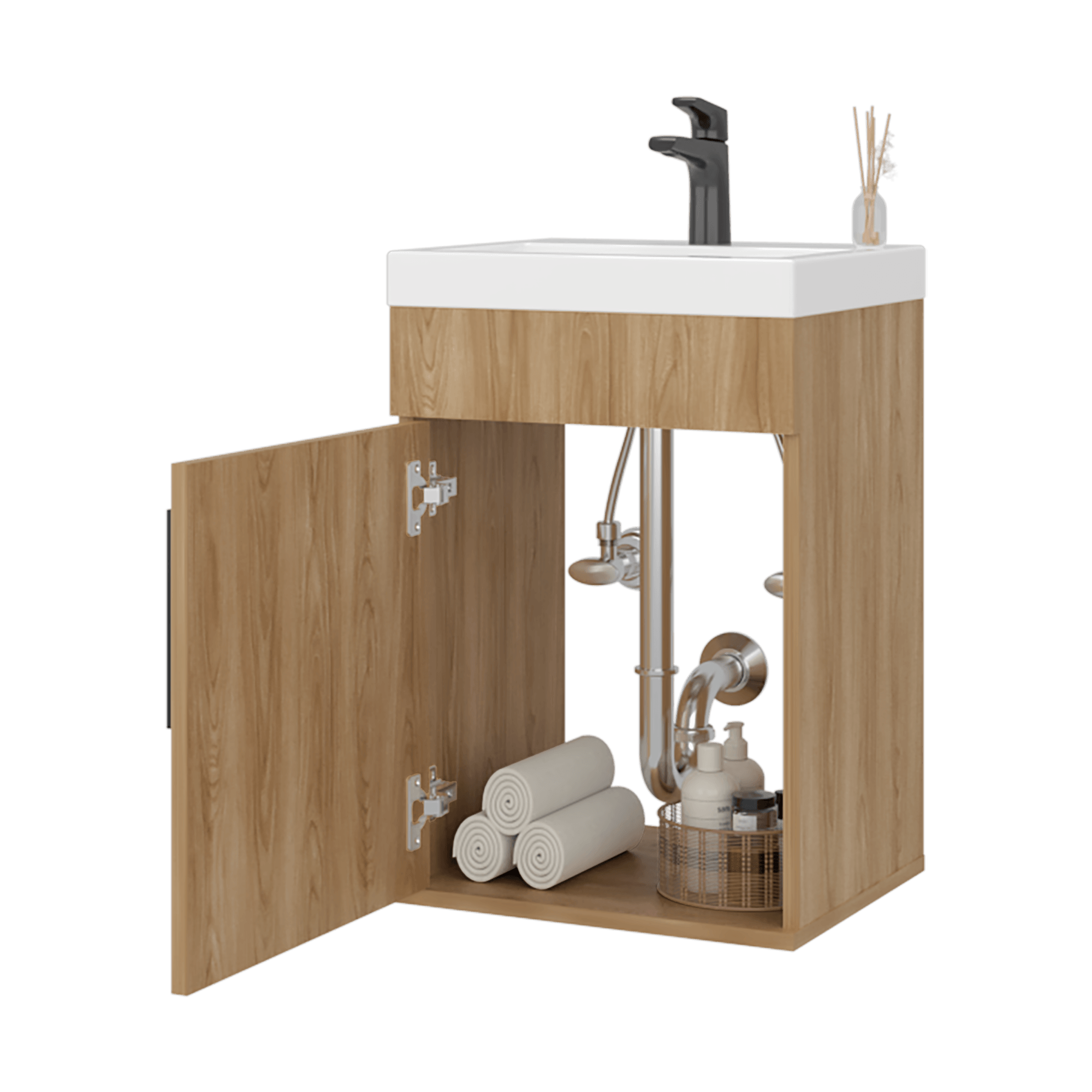 Mueble para Lavamanos Flotante Oxford 54X39X32 RTA Fresno Eu ZF