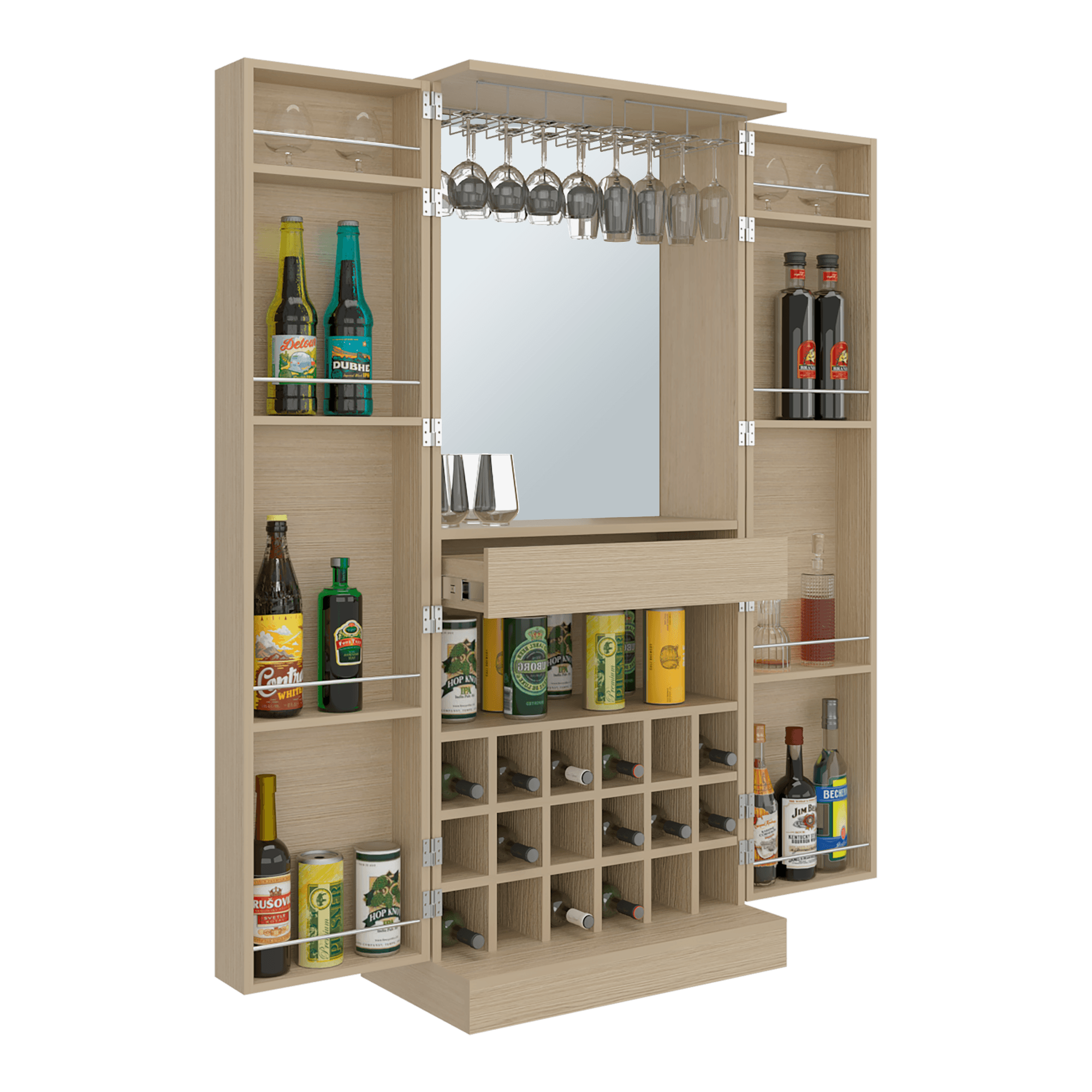 Bar Malbec Con Espejo Alto 175X75X42 RTA Cartagena ZF
