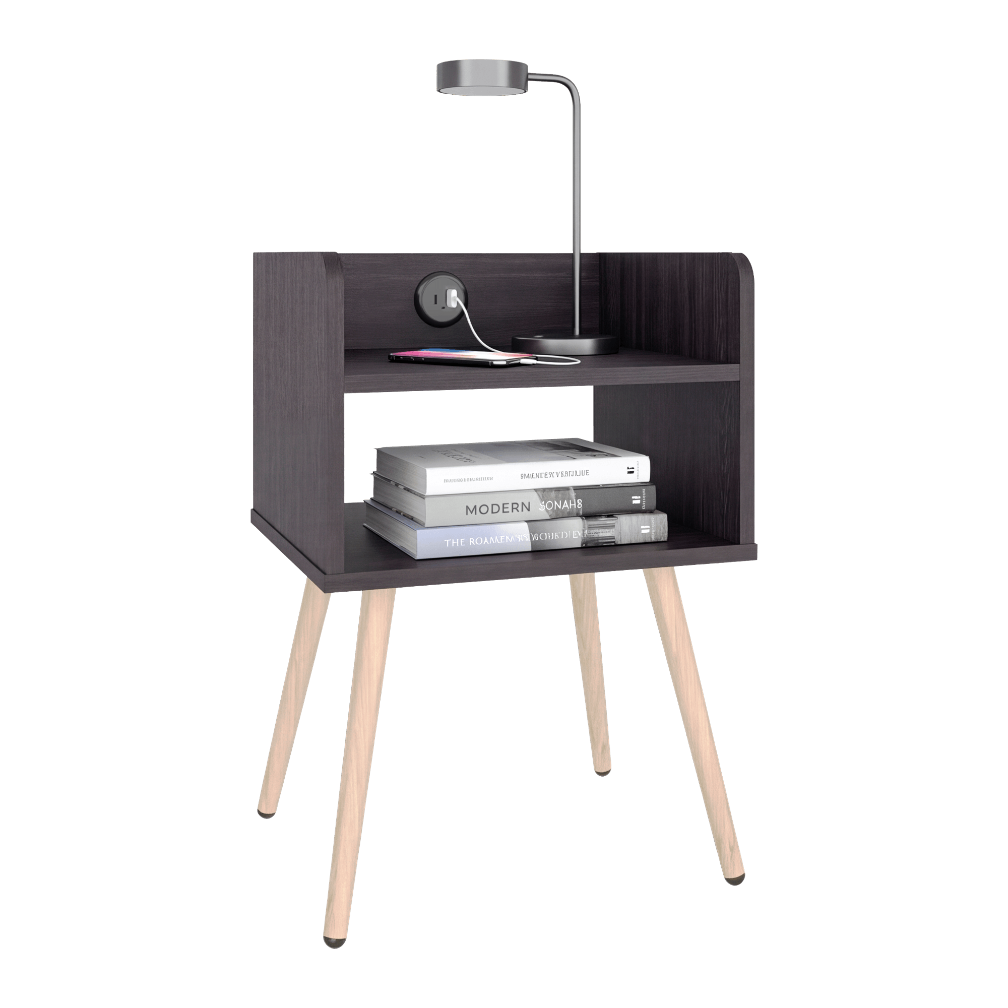 Mesa de Noche Didi USB 58X40X34 RTA Wengue ZF