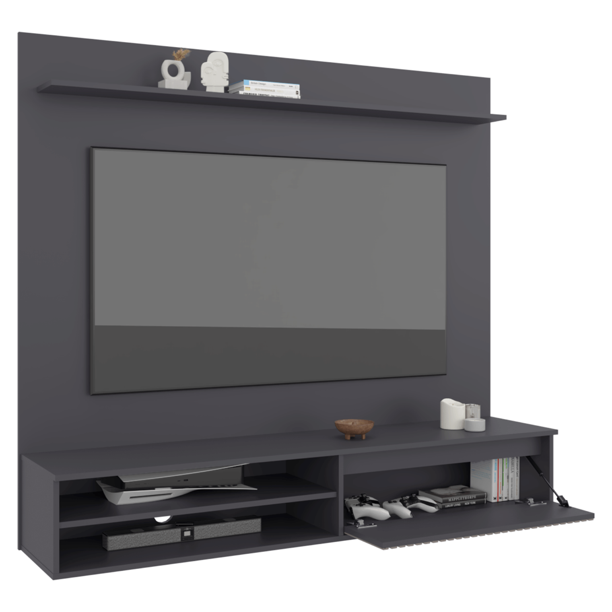 Panel de Tv Bowie 143X162X39 RTA Plomo
