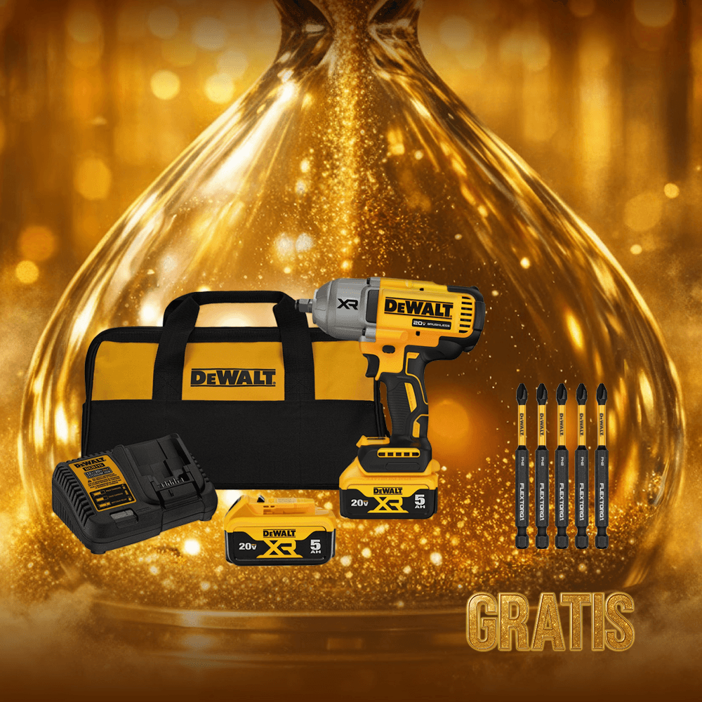 Pistola Llave De Impacto Inalámbrico De 1/2" Ion-Litio 20V Max + 2 Baterias 4.0Ah + Cargador Dewalt DCF900
