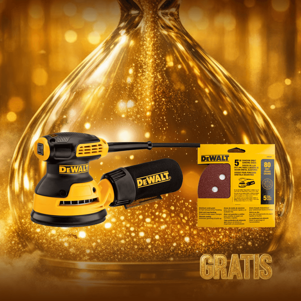 Lijadora Roto Orbital De 5" 275W 12000 Opm + Maletín Dewalt DWE6421K